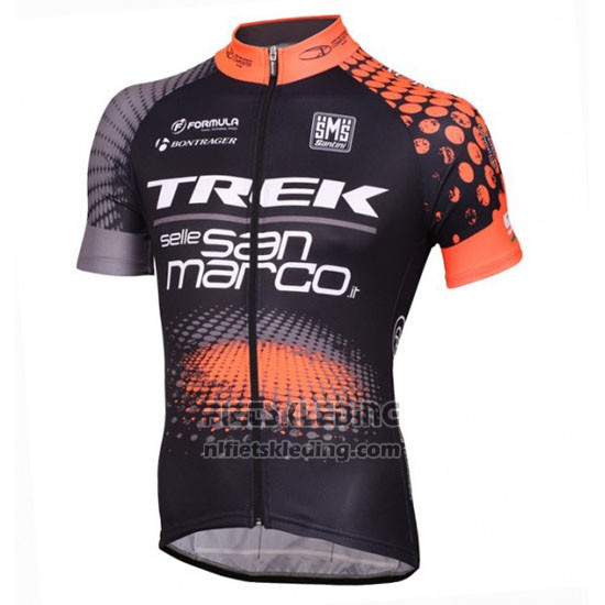 2016 Fietskleding Trek Selle San Marco Zwart en Oranje Korte Mouwen en Koersbroek